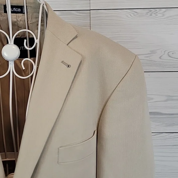 Nautica For Lord & Taylor Mens Sport Coat In Summer Beige Size 44L - Picture 4 of 12